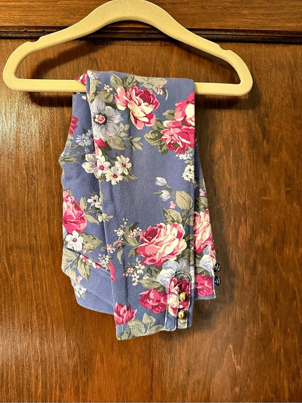 Janie and Jack Floral Ponte pants in Blue & Pink Size 5 Like New
